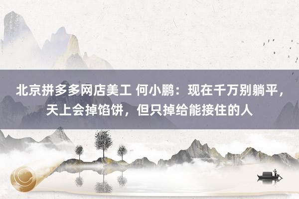 北京拼多多网店美工 何小鹏：现在千万别躺平，天上会掉馅饼，但只掉给能接住的人