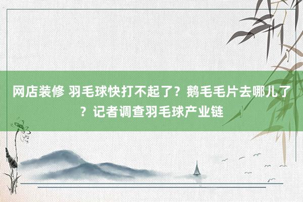 网店装修 羽毛球快打不起了？鹅毛毛片去哪儿了？记者调查羽毛球产业链